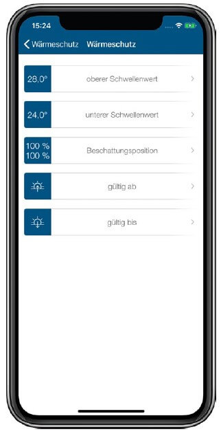 Screenshot - Homematic IP App - Screenshot Wärmeschutz