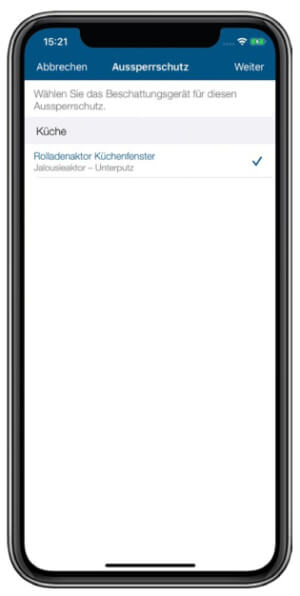 Screenshot Aussperrschutz