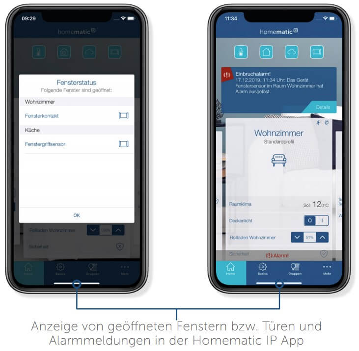 Tür-Fensterkontakt - App, Alarm