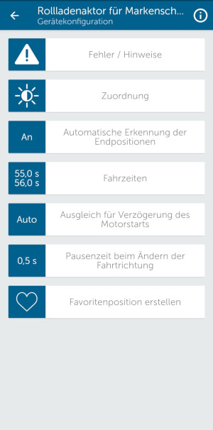 Homematic IP App - Automatische Erkennung der Endposition