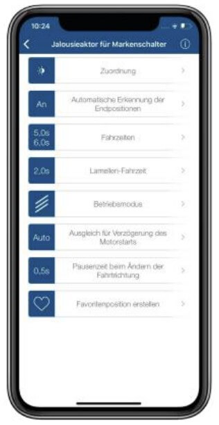 Screenshot - Geräteeinstellungen Homematic IP App - Automatische Erkennung der Endposition