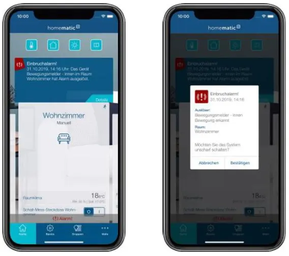 Screenshot - Homematic IP App - Alarmbenachrichtigung