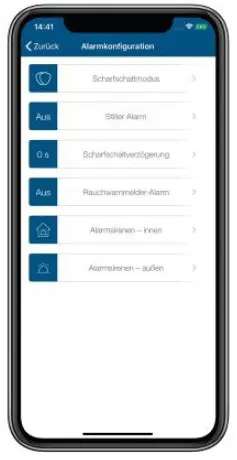Screenshot - Homematic IP App - Alarmkonfiguration