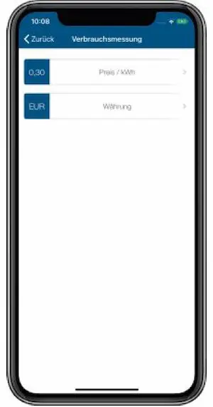 Screenshop Homematic IP App - Verbrauchsmessung eintragen