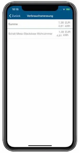 Screenshot Homematic IP App - Verbrauchsmessung 2