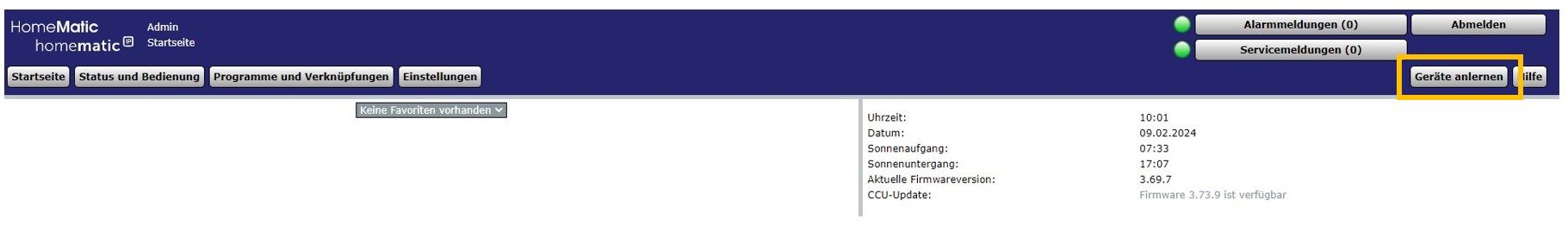 Screenshot - Gerät anlernen an die CCU3