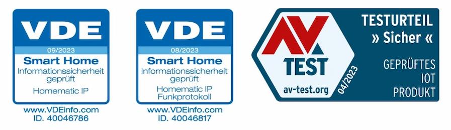 Homematic IP Sicherheit - AV Test - VDE Siegel