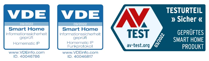 Homematic IP Sicherheit - AV Test - VDE Siegel