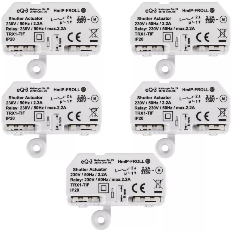 Homematic IP Erweiterungsset Rollladenaktor Unterputz - 5 Stck