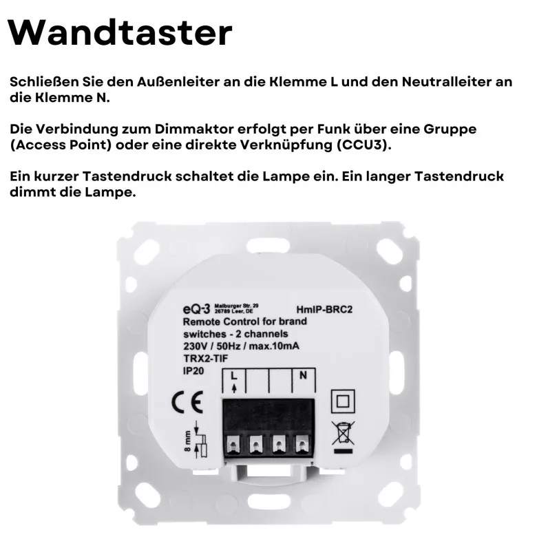 Homematic IP Dimmer Wechselschaltung