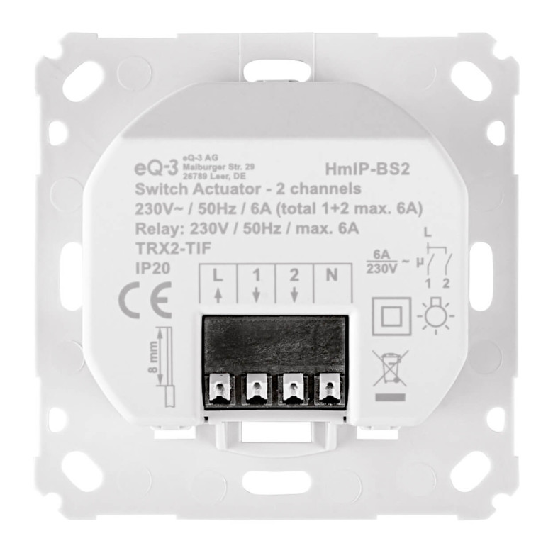 Homematic IP Schaltaktor fr Markenschalter - 2-fach