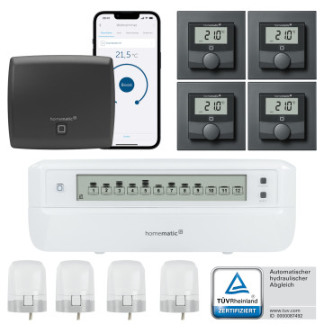 Homematic IP Fubodenheizungssteuerung motorisch fr 4 Rume - anthrazit