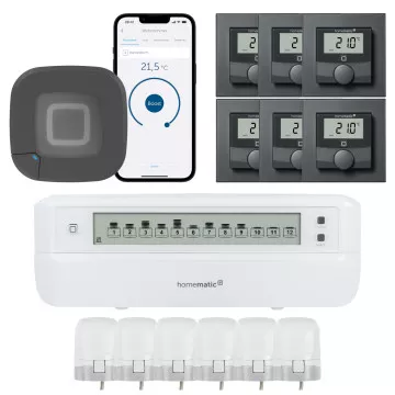 Homematic IP Fußbodenheizungssteuerung motorisch für 6 Räume - anthrazit