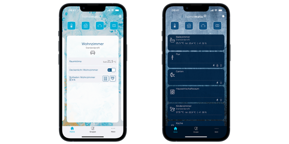 Homematic IP App Homescreen